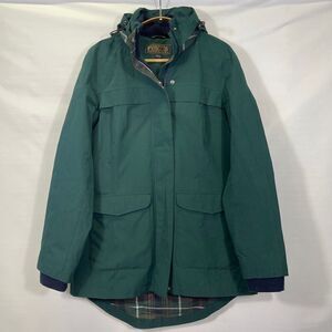 Pendleton Green Flannel Plaid Lined Hooded Barn Chore Coat Parka Jacket Medium